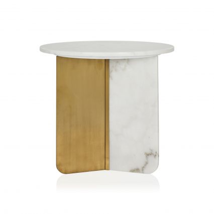 Como Marble and Brass Side Table